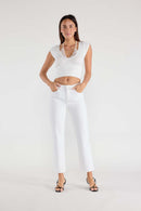 (OPEN PACK) High Rise Basic White Straight Jeans WEP3624