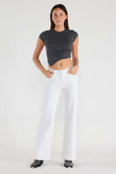 (OPEN PACK) Basic White Wide Leg Jeans WEP3625