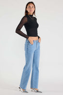(OPEN PACK) Eyelet Waist Band Straight Jeans WEP3652