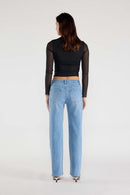 (OPEN PACK) Eyelet Waist Band Straight Jeans WEP3652