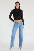 (OPEN PACK) Eyelet Waist Band Straight Jeans WEP3652