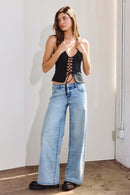(OPEN PACK) Low Waist Acid Washed Baggy Wide Leg Jeans WEP3658