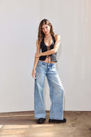 (OPEN PACK) Low Waist Acid Washed Baggy Wide Leg Jeans WEP3658