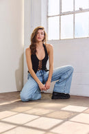 (OPEN PACK) Low Waist Acid Washed Baggy Wide Leg Jeans WEP3658