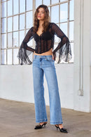 (OPEN PACK) Low Rise Flared Wide Leg Jeans WEP3660