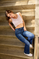 (OPEN PACK) High Rise Bootcut Jeans with 3D Cargo Pocket WEP3670