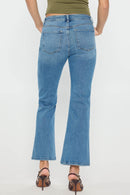 (OPEN PACK) High Rise Relaxed Crop Bootcut Jeans with Side Cut-out hole Detail WEP3671