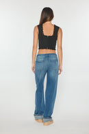 (OPEN PACK) Mid Waist baggy Wide with Wide Cuffed Hem WEP3683