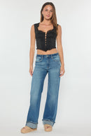 (OPEN PACK) Mid Waist baggy Wide with Wide Cuffed Hem WEP3683