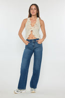 (OPEN PACK) High Rise Two Button Wide Jeans WEP3691