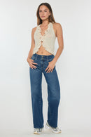 (OPEN PACK) High Rise Two Button Wide Jeans WEP3691