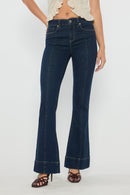 (OPEN PACK) High Rise Seamed Front Wide Leg Jeans WEP3694