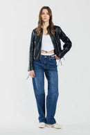 (OPEN PACK) Mid Waist Loose Straight Jeans WEP3706
