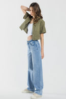 (OPEN PACK) Mid Waist Loose Straight Jeans WEP3706