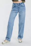 (OPEN PACK) Mid Waist Loose Straight Jeans WEP3706