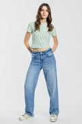 (OPEN PACK) Mid Waist Loose Straight Jeans WEP3706