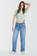 (OPEN PACK) Mid Waist Loose Straight Jeans WEP3706