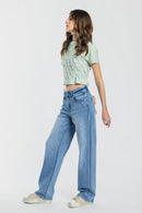 (OPEN PACK) Mid Waist Loose Straight Jeans WEP3706