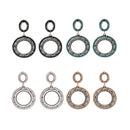 Rhinestone Circle Drop Hoop Earring ER904-17 (12PC)
