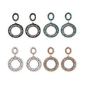Rhinestone Circle Drop Hoop Earring ER904-17 (12PC)