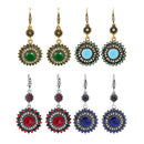 Color Stone Circle Drop Earring ER904-20 (12PCS)