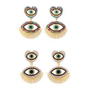 Rhinestone Heart Evil Eye Earring ER904-8(12PCS)