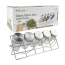 Glass Spice Jar Set with Rack - 80ml