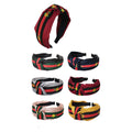 Stripe Flower Pattern Knot Headband HB21018-15 (12PC)