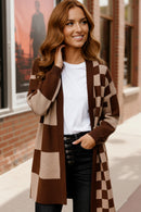 The Café Mocha Check Cardigan (Open Pack)