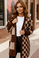 The Café Mocha Check Cardigan (Open Pack)