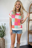 Hot Pink Sugar Rush Checkered Top (Open Pack)