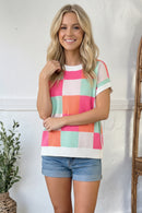 Hot Pink Sugar Rush Checkered Top (Open Pack)