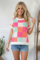 Hot Pink Sugar Rush Checkered Top (Open Pack)