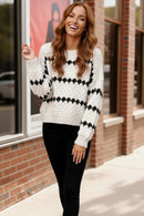 Snowfall Diamonds Black and White Sweater (Open Pack)