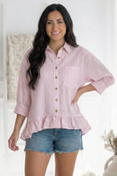 Pretty Please Pink Peplum Blouse (Open Pack)