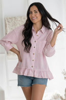 Pretty Please Pink Peplum Blouse (Open Pack)