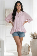 Pretty Please Pink Peplum Blouse (Open Pack)