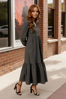 Slate Serenade Maxi Dress (Open Pack)
