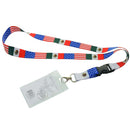 Bonita Home USA & Mexico Flag Lanyard with Badge Holder - 22in