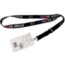 Bonita Home, I Love Jesus Lanyard with Badge Holder - 22in