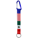 Bonita Home USA & Mexico Flag Carabiner Keychain - 8.66in