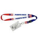 Bonita Home Puerto Rico Flag Lanyard with Badge Holder - 22in
