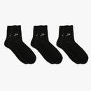STORYi Men's Ribbed Crew Socks ? 3 Pairs (Size 10-13, Black) HO028547L