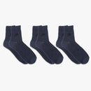 STORYi Men's Ribbed Crew Socks ? 3 Pairs (Size 10-13, Blue) HO028547L