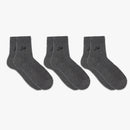 STORYi Men's Ribbed Crew Socks ? 3 Pairs (Size 10-13, Grey) HO028547L