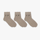 STORYi Men's Ribbed Crew Socks ? 3 Pairs (Size 7-9, Beige) HO028547M