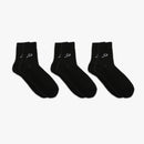 STORYi Men's Ribbed Crew Socks ? 3 Pairs (Size 7-9, Black) HO028547M