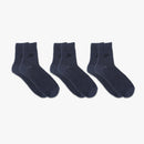 STORYi Men's Ribbed Crew Socks ? 3 Pairs (Size 7-9, Blue) HO028547M