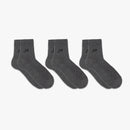 STORYi Men's Ribbed Crew Socks ? 3 Pairs (Size 7-9, Grey) HO028547M