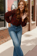 Tangerine Blooms V Neck Blouse (Open Pack)